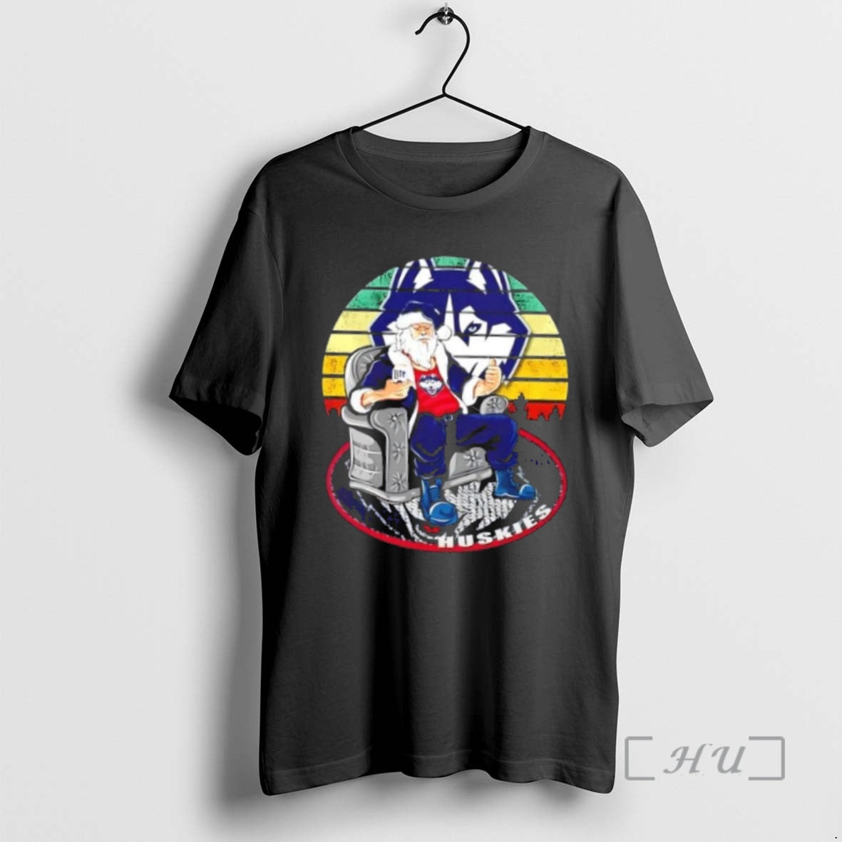 Officials Connecticut Huskies X Santa Claus Christmas Vintage Premium T Shirt Sweater