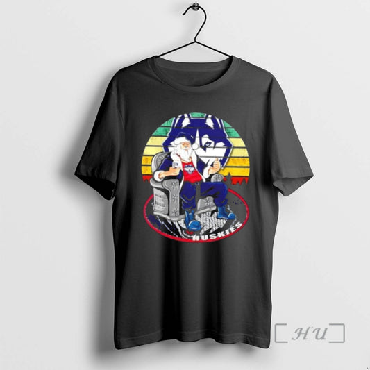 Officials Connecticut Huskies X Santa Claus Christmas Vintage Premium T Shirt Sweater