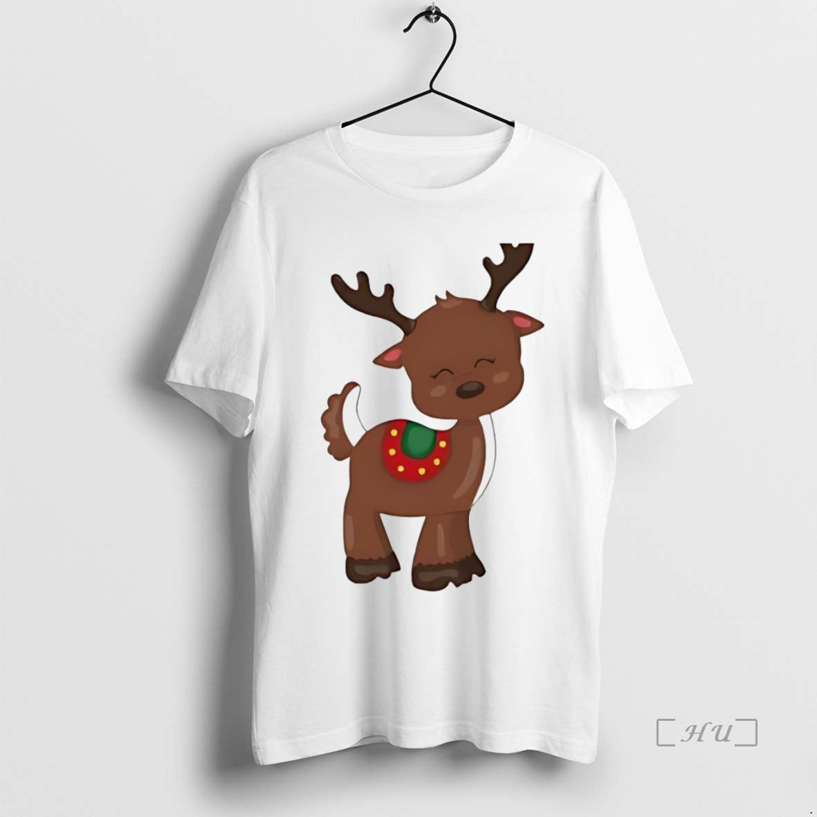 Officials Cute Christmas Reindeer Cartoon Illustration White