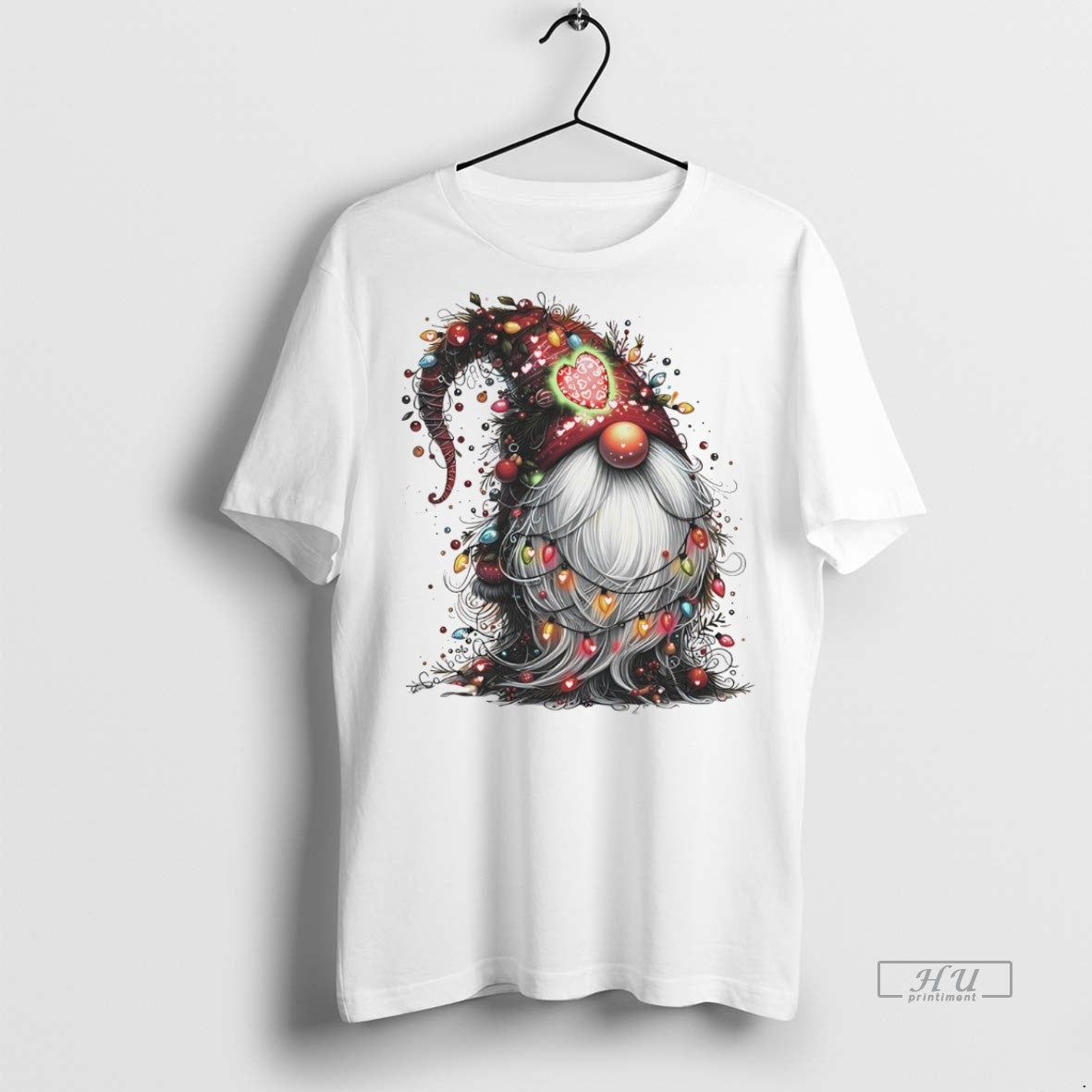 Officials Cute Red Santa Christmas Gnome White Graphic Tee Shirt Sweater