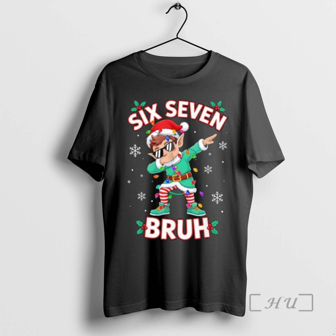 Officials Dabbing Elf Six Seven Bruh Christmas Premium T Shirt Sweater