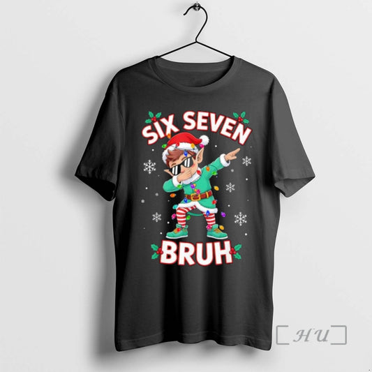 Officials Dabbing Elf Six Seven Bruh Christmas Premium T Shirt Sweater