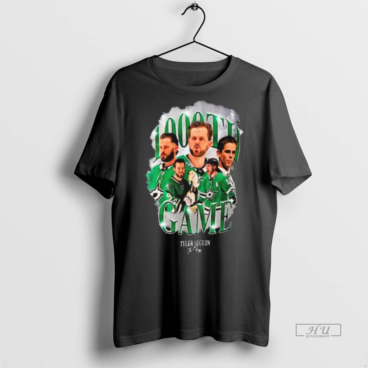 Officials Dallas Stars Hockey Tyler Seguin 1000th Game Players Premium Tee Shirt Sweater