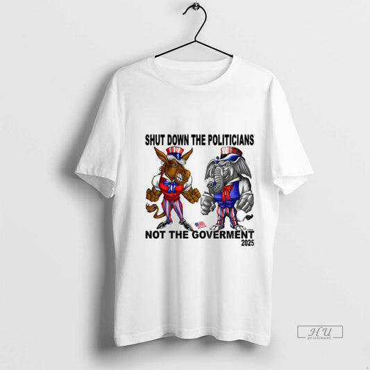 Officials Democrat Donkey And Republican Elephant 2025 Shutdown The Politicians Not The Government Premium Tee