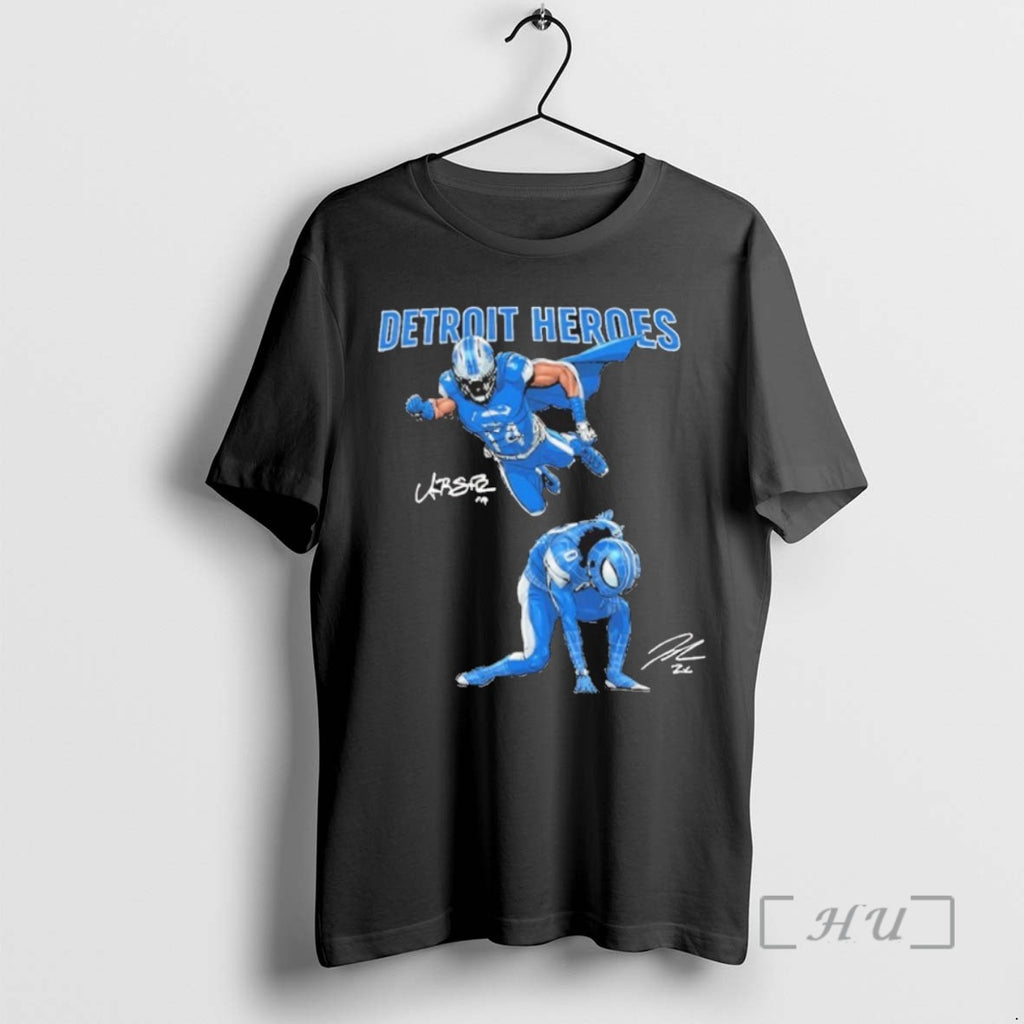 Officials Detroit Heroes Amon Ra St Brown And Jahmyr Gibbs T Shirt Sweater