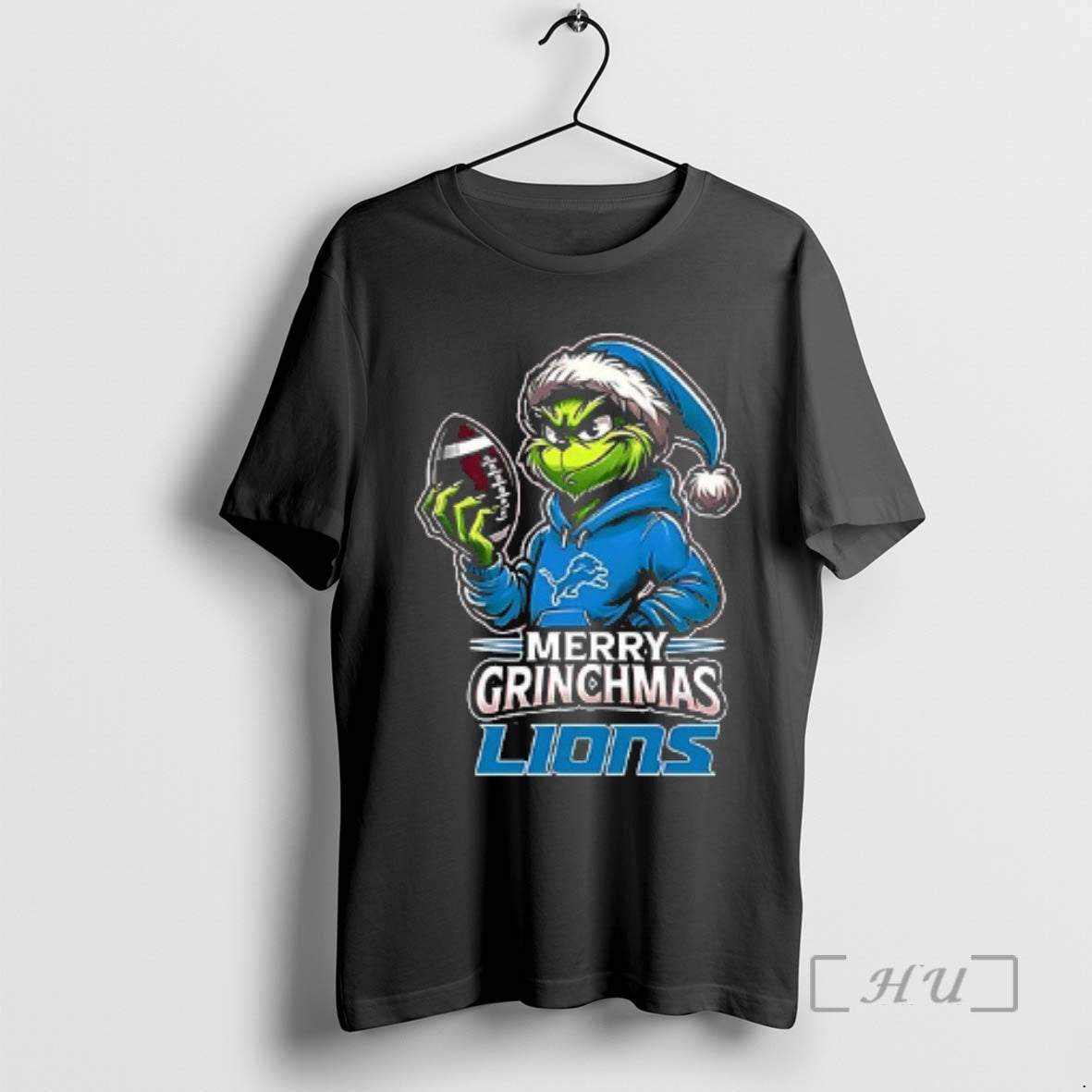 Officials Detroit Lions Merry Grinchmas They Hate Us Because They Aint Us Double Sided Graphic