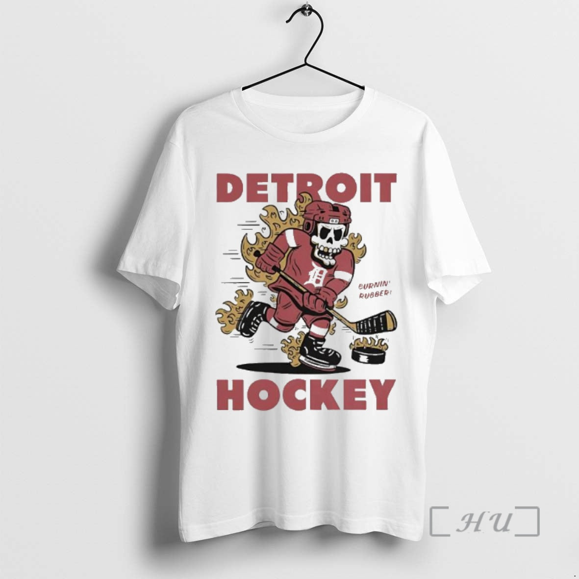 Officials Detroit Red Wings Burnin Rubber Hockey Cartoon