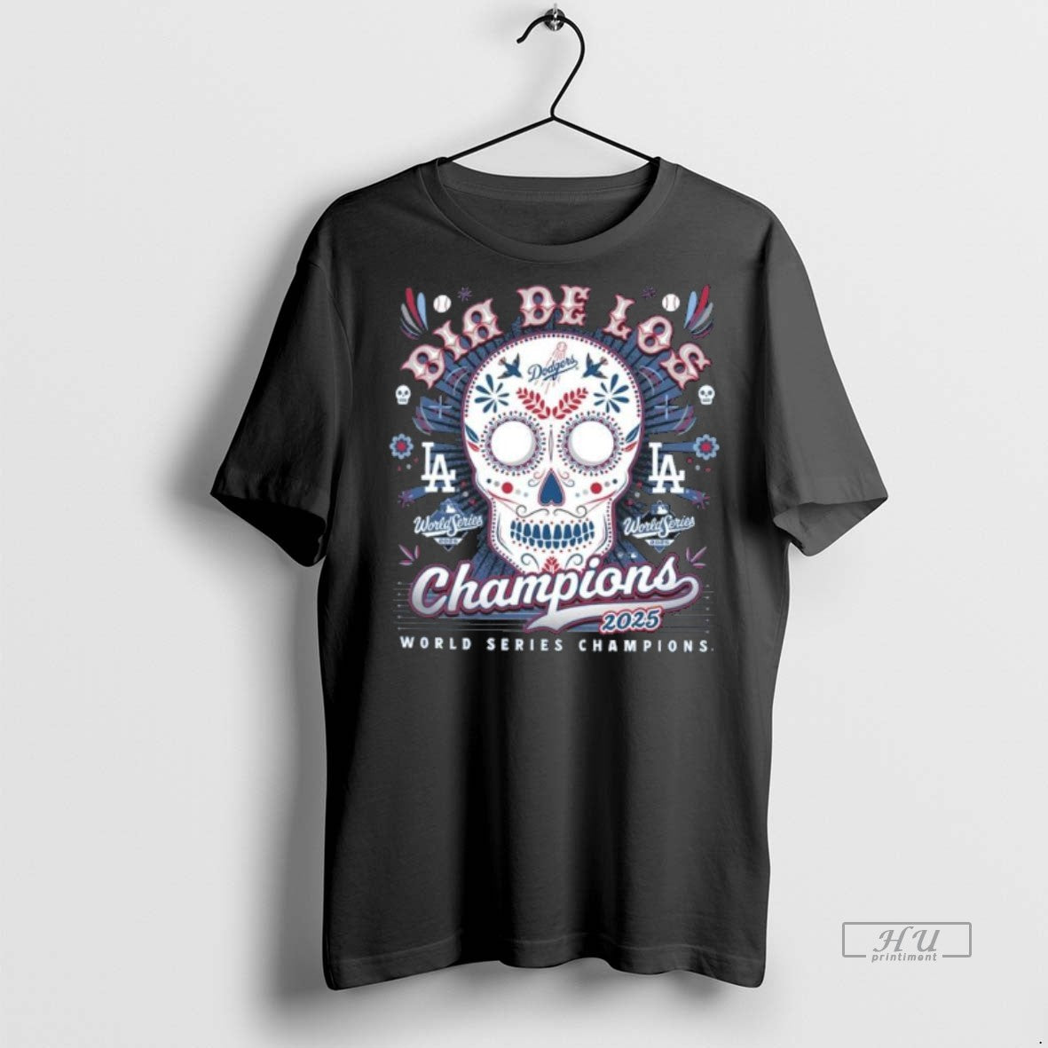 Officials Dia De Los World Series Champions Los Angeles Dodgers Premium Tee Shirt Sweater