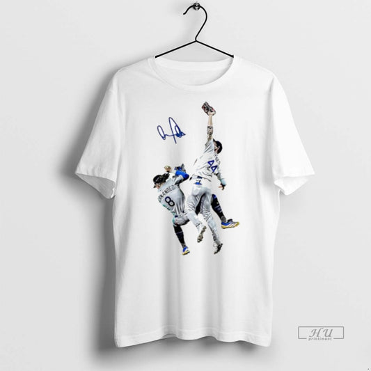Officials Dodgers Palyer Teoscar Hernandez And George Springer Graphic Signature Premium Tee Shirt Sweater