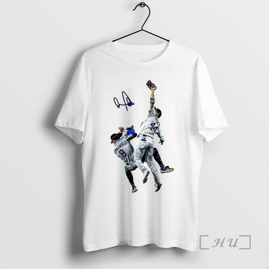 Officials Dodgers Player Teoscar Hernandez And George Springer World Series 2025 Signature Premium T Shirts