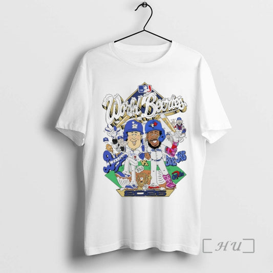 Officials Dodgers Vs Blue Jays 2025 World Beeries Caricature T Shirt Sweater