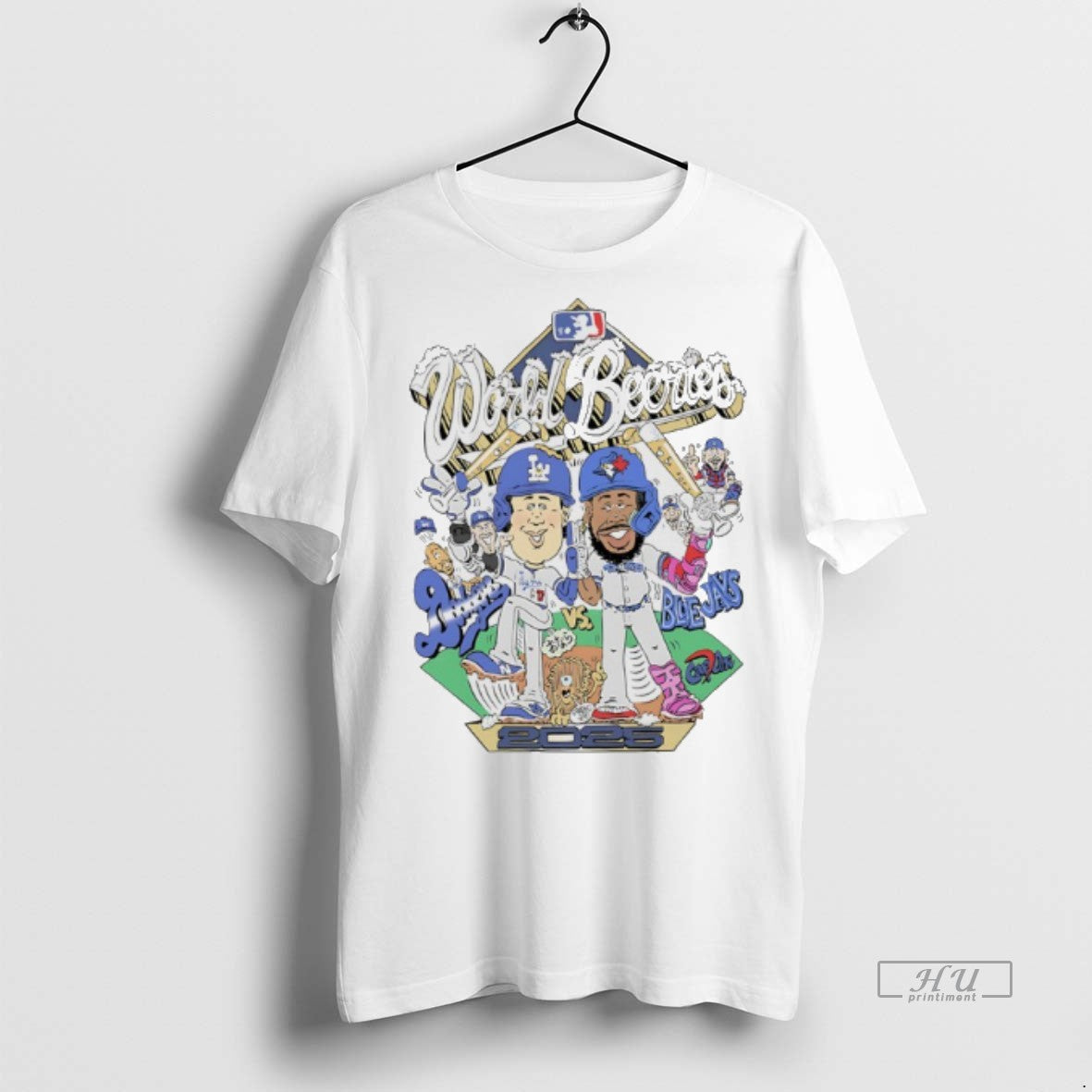 Officials Dodgers Vs Blue Jays 2025 World Beeries Caricatures Premium Tee Shirt Sweater