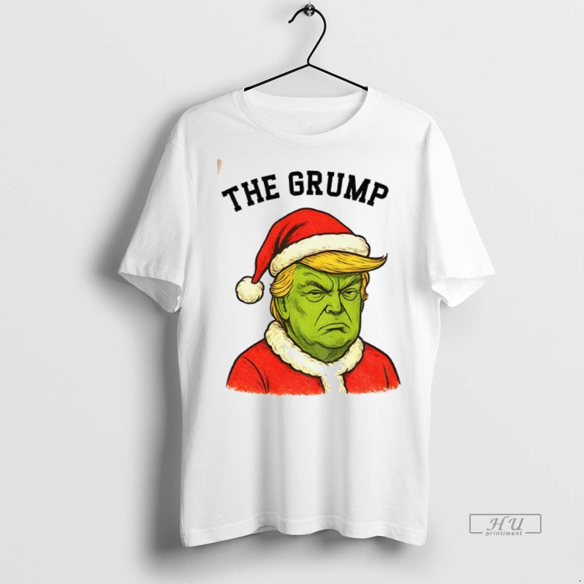 Officials Donald Trump X Grinch The Grump Santa Claus Anti Trump Merry Christmas Premium Tee