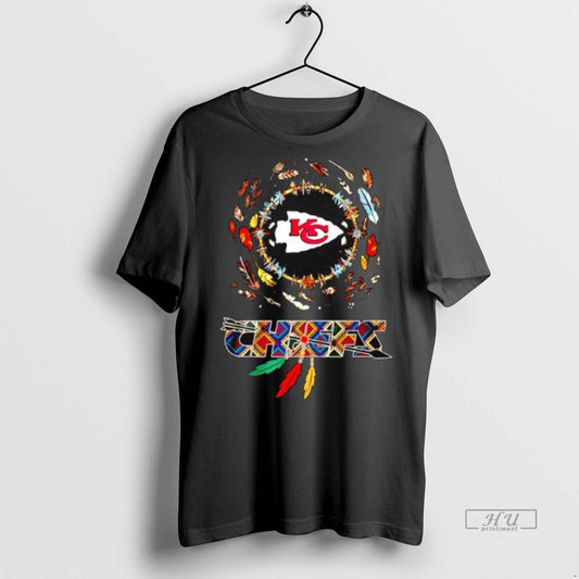 Officials Dreamcatcher Motif X Kansas City Chiefs Vintage Graphic Premium Tee Shirt Sweater