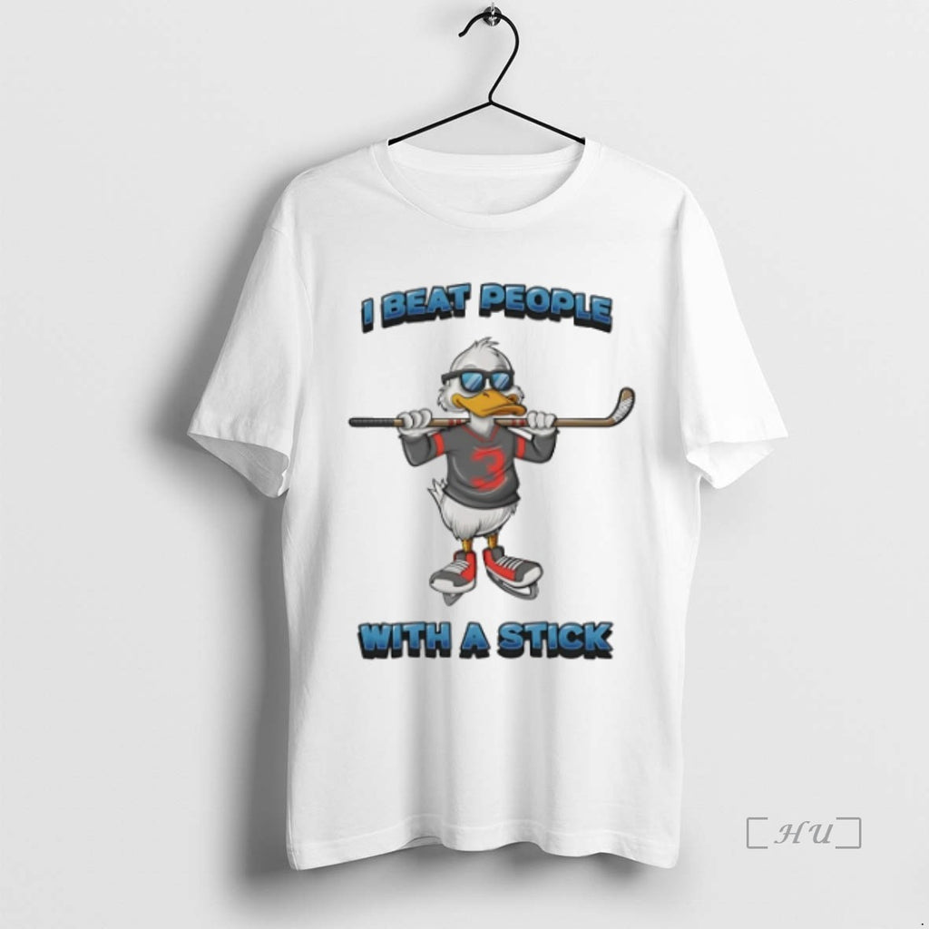 Officials Duck Hockey I Beat People With A Stick Premium T Shirt Sweater