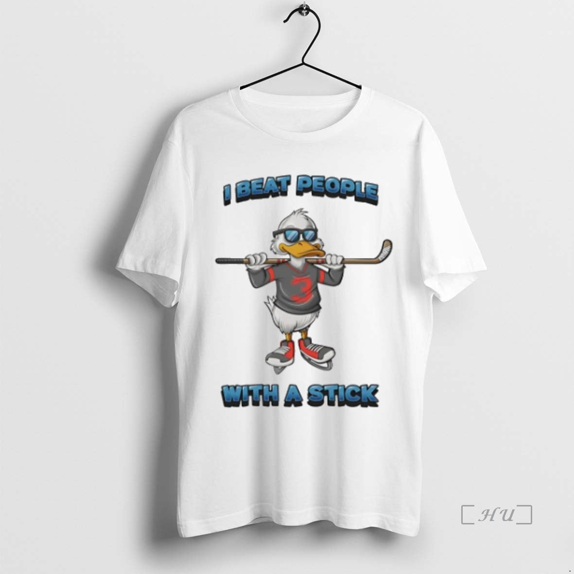 Officials Duck Hockey I Beat People With A Stick Premium T Shirt Sweater