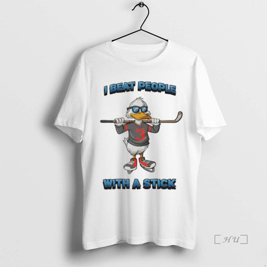 Officials Duck Hockey I Beat People With A Stick Premium T Shirt Sweater