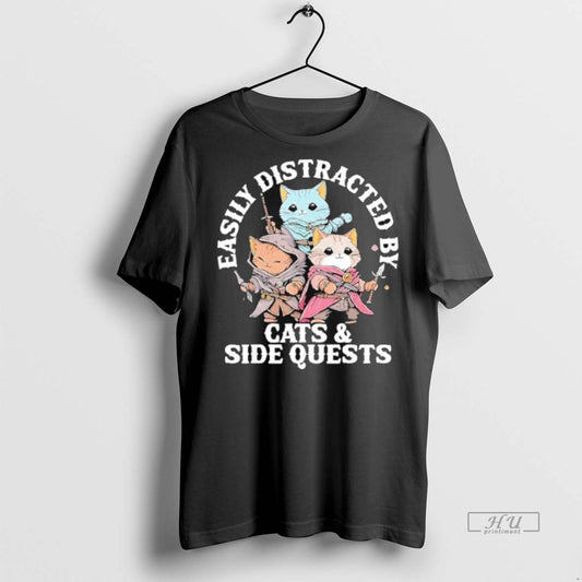 Officials Easily Distracted By Cats Side Quest Premium Tee Shirt Sweater