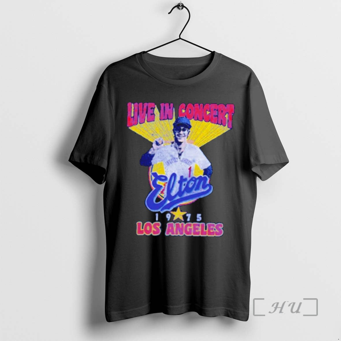 Officials Elton John Live In Concert Los Angeles Dodgers 1975 Retro T Shirt Sweater
