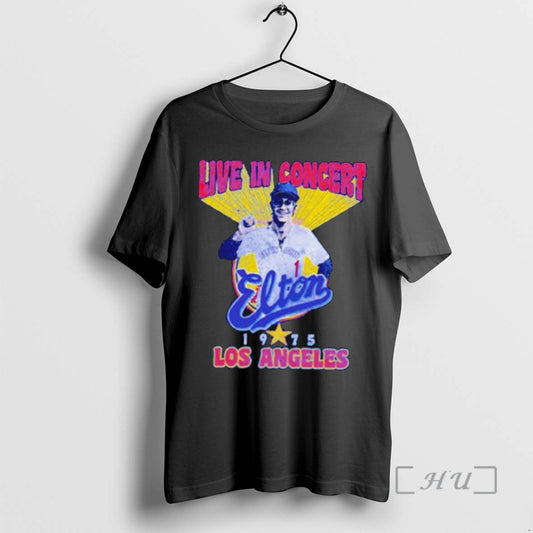Officials Elton John Live In Concert Los Angeles Dodgers 1975 Retro T Shirt Sweater