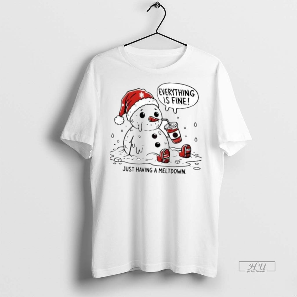 Officials Everything Is Fine Meltdown Christmas Premium Tee Shirt Sweater