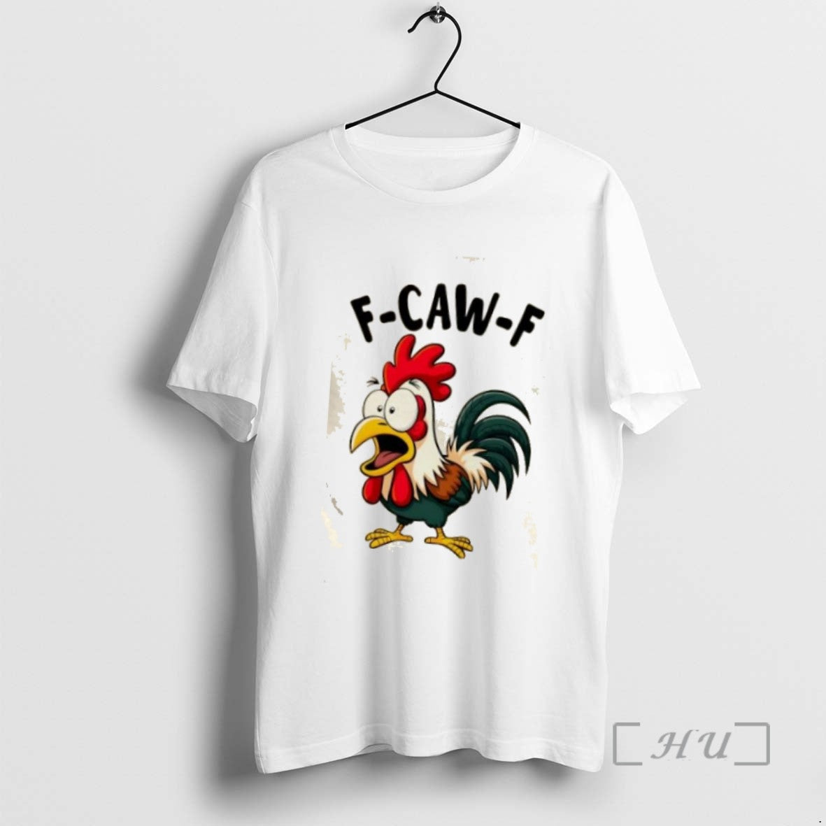 Officials F Caw F Rooster Screaming Chicken Clucking Cartoon Tee Shirt Sweater