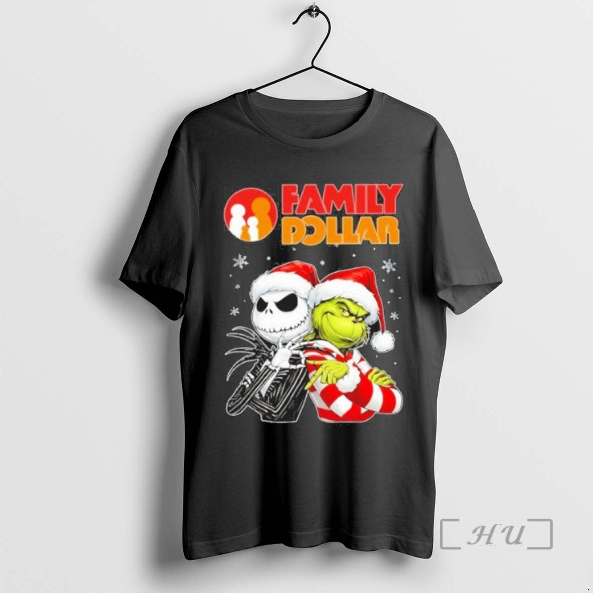 Officials Family Dollar Logo Santa Jack And Santa Grinch 67 Tee Shirt Sweater