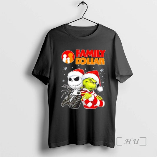Officials Family Dollar X Jack Skellington And Grinch Six Seven Merry Christmas Tee Shirt Sweater