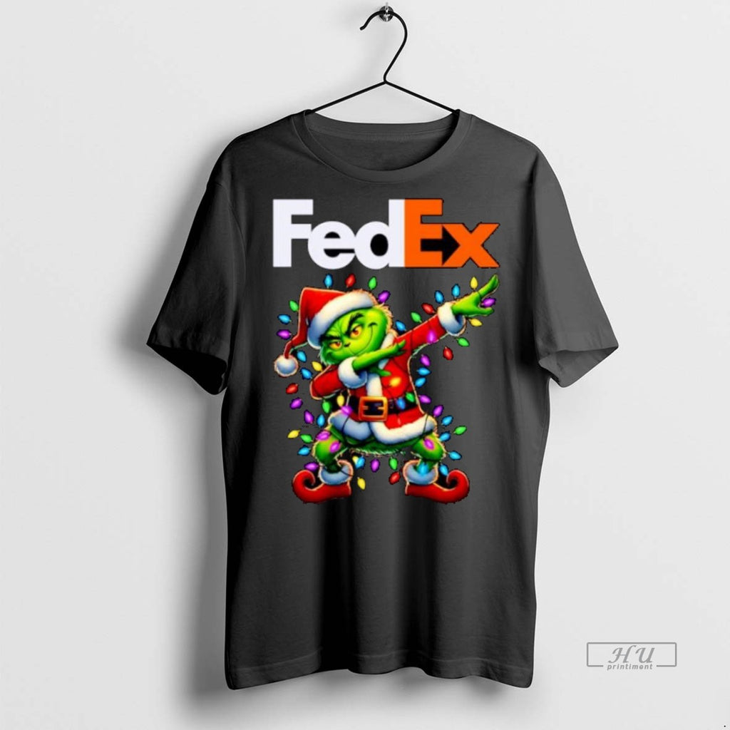 Officials Fedex X Grinch Dabbing Merry Christmas Ornaments Premium Tee Shirt Sweater
