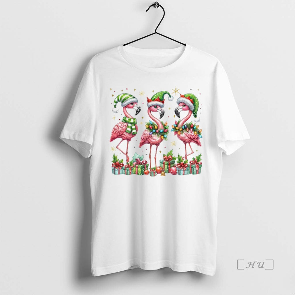 Officials Festive Christmas Flamingo Holiday Animal T Shirt Sweater
