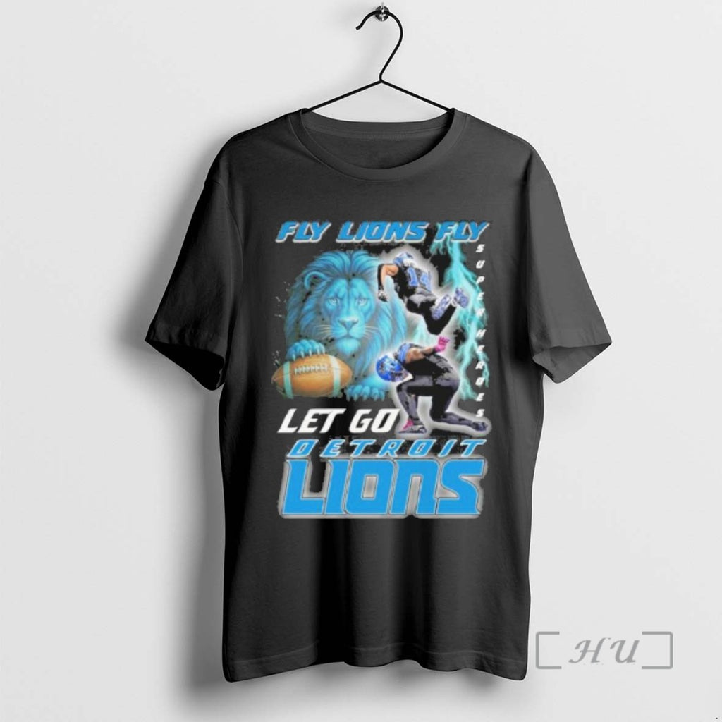 Officials Fly Lions Fly Super Heroes Lets Go Detroit Lions T Shirt Sweater
