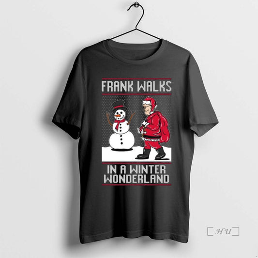 Officials Frank Walks In A Winter Wonderland Ugly Christmas Long Sleve Premium T Shirts Sweater