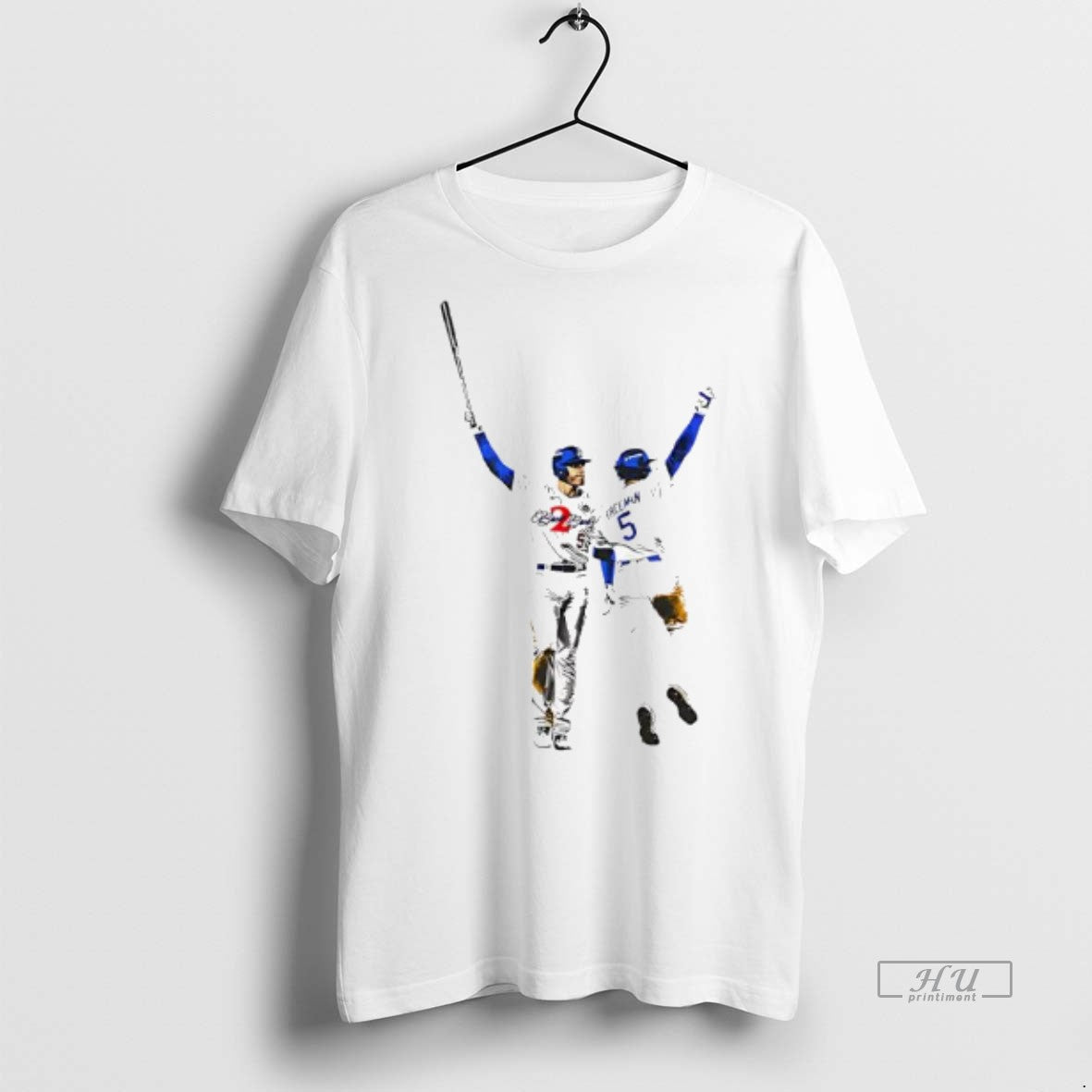 Officials Freddie Freeman And Trea Turner La Dodgers Celebrating Graphic Signatures Premium Tee Shirt Sweater