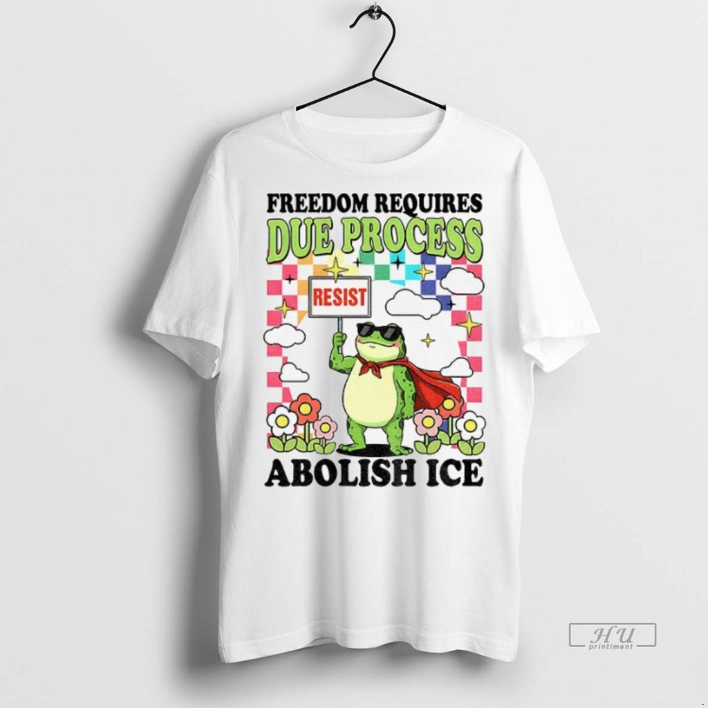 Officials Freedom Requires Due Process Abolish Ice Porland Frog Tee Shirt Sweater