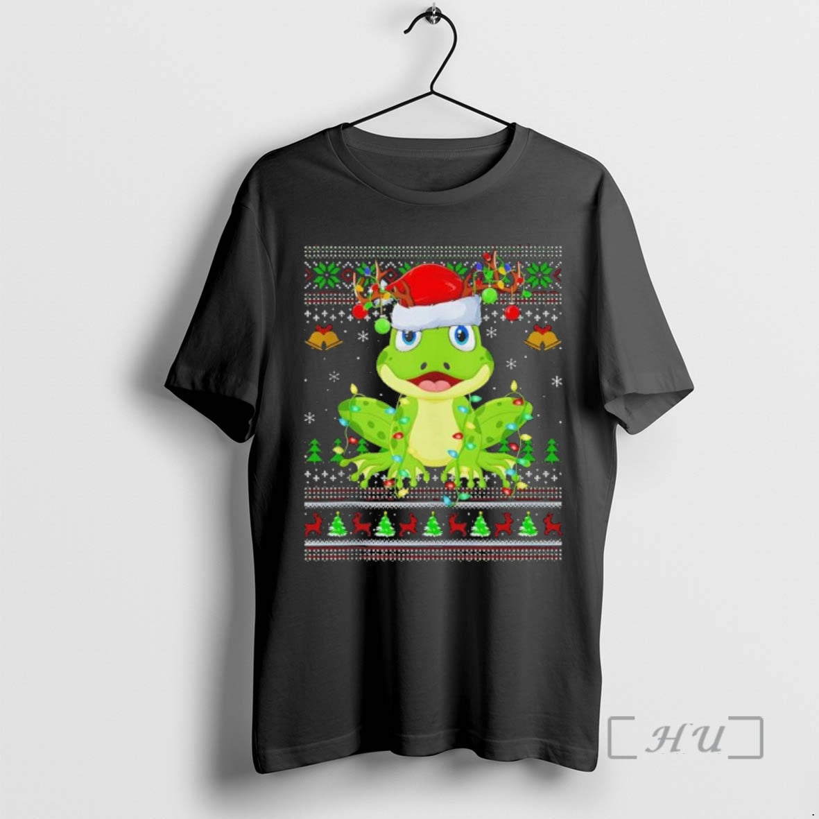 Officials Frog Hat Santa Ugly Christmas Black