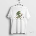Officials Frog Riding A Bike With Cat Probably Overthinking Funny Meme Christmas