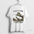 Officials Frog And Alligator Hang In There It Gets Worse Christmas Premium T Shirt Sweater