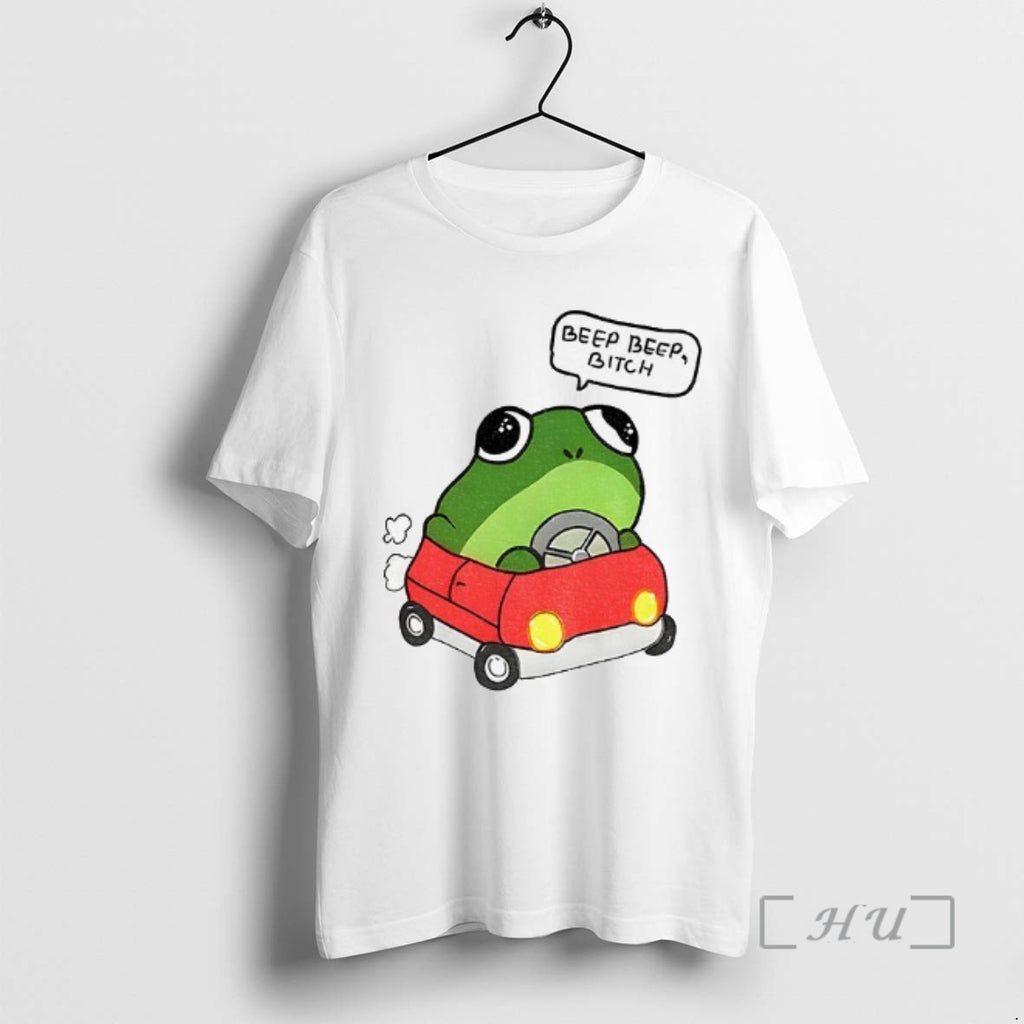 Officials Frog Driving Beep Beep Bitch Meme Tee Shirt Sweater