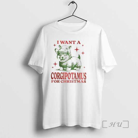 Officials Funny Corgi Christmas I Want A Corgipotamus For Christmas