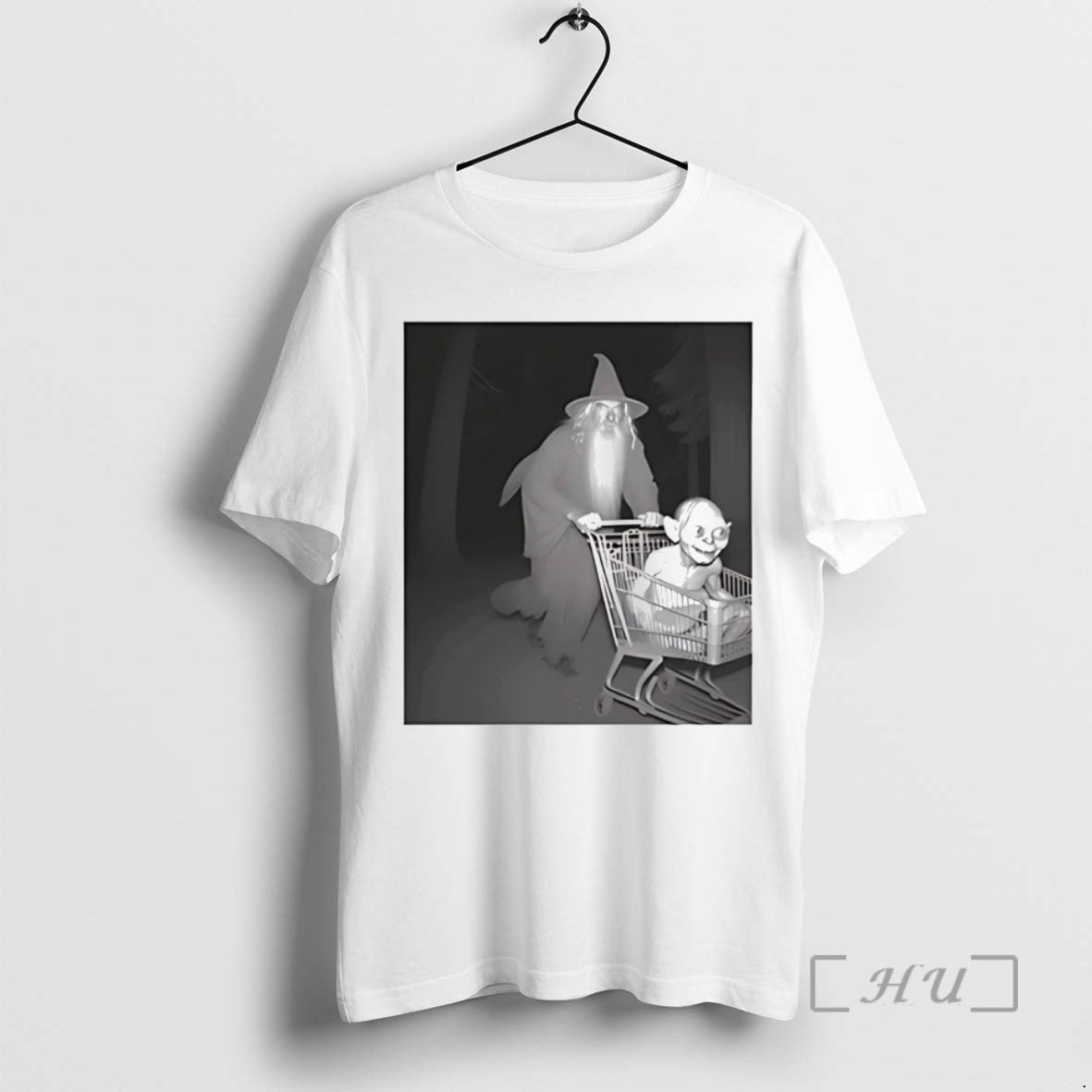Officials Gandalf Pushing Gollum In Shopping Cart Photo Premium T Shirt Sweater