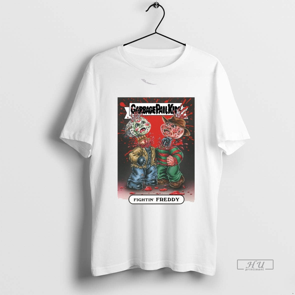Officials Garbage Pail Kids Freddy Vs Jason Fightin Freddy Card Premium Tee Shirt Sweater