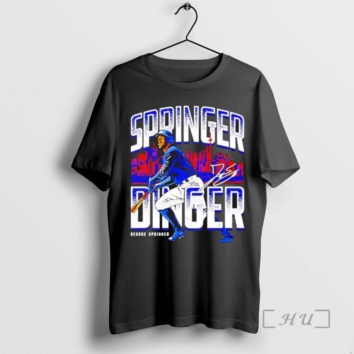 Officials George Springer Toronto Blue Jays Mlb Springer Dinger Skyline Signature T Shirt Sweater