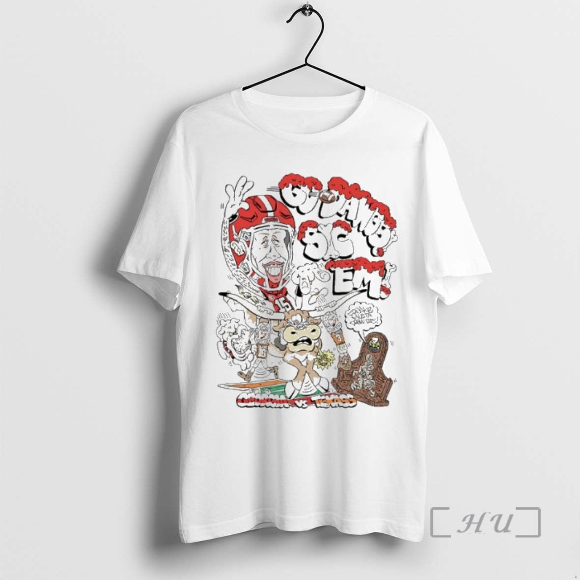Officials Georgia Bulldogs Vs Texas Longhorns Go Dawgs Sic Em Caricature Premium T Shirts Sweater