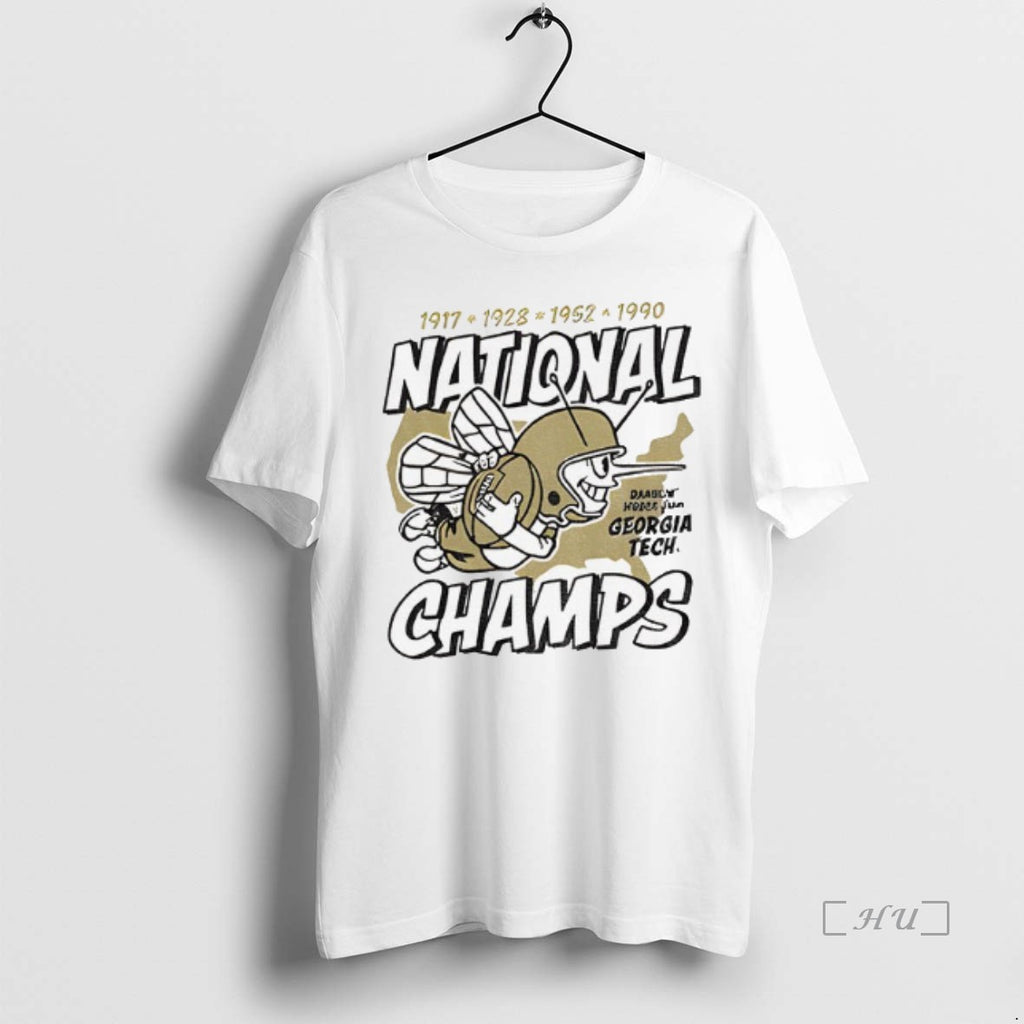 Officials Georgia Tech Yellow Jackets Football National Champs 1917 1928 1952 1990 T Shirt Sweater