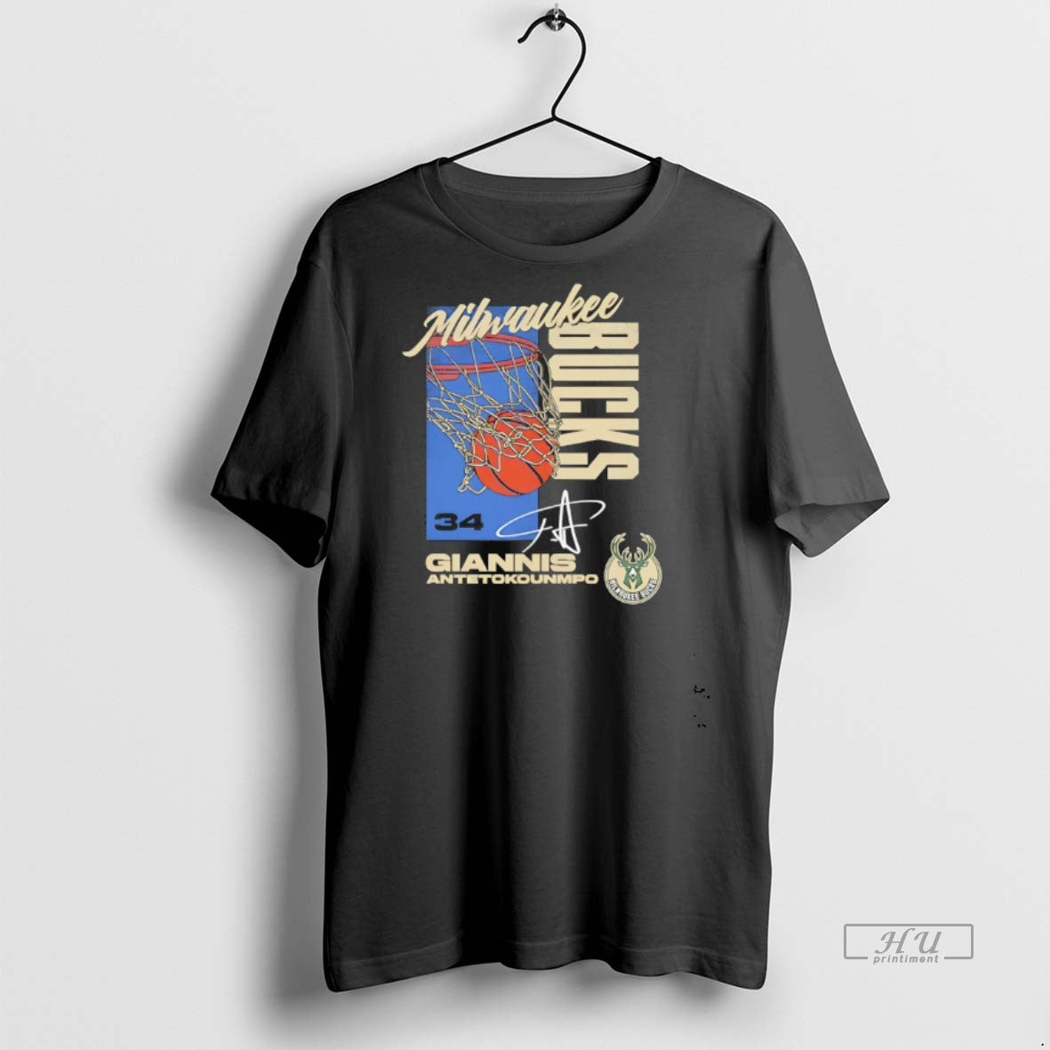 Officials Giannis Antetokounmpo 34 Milwaukee Bucks All Net Signature Premium Tee Shirt Sweater