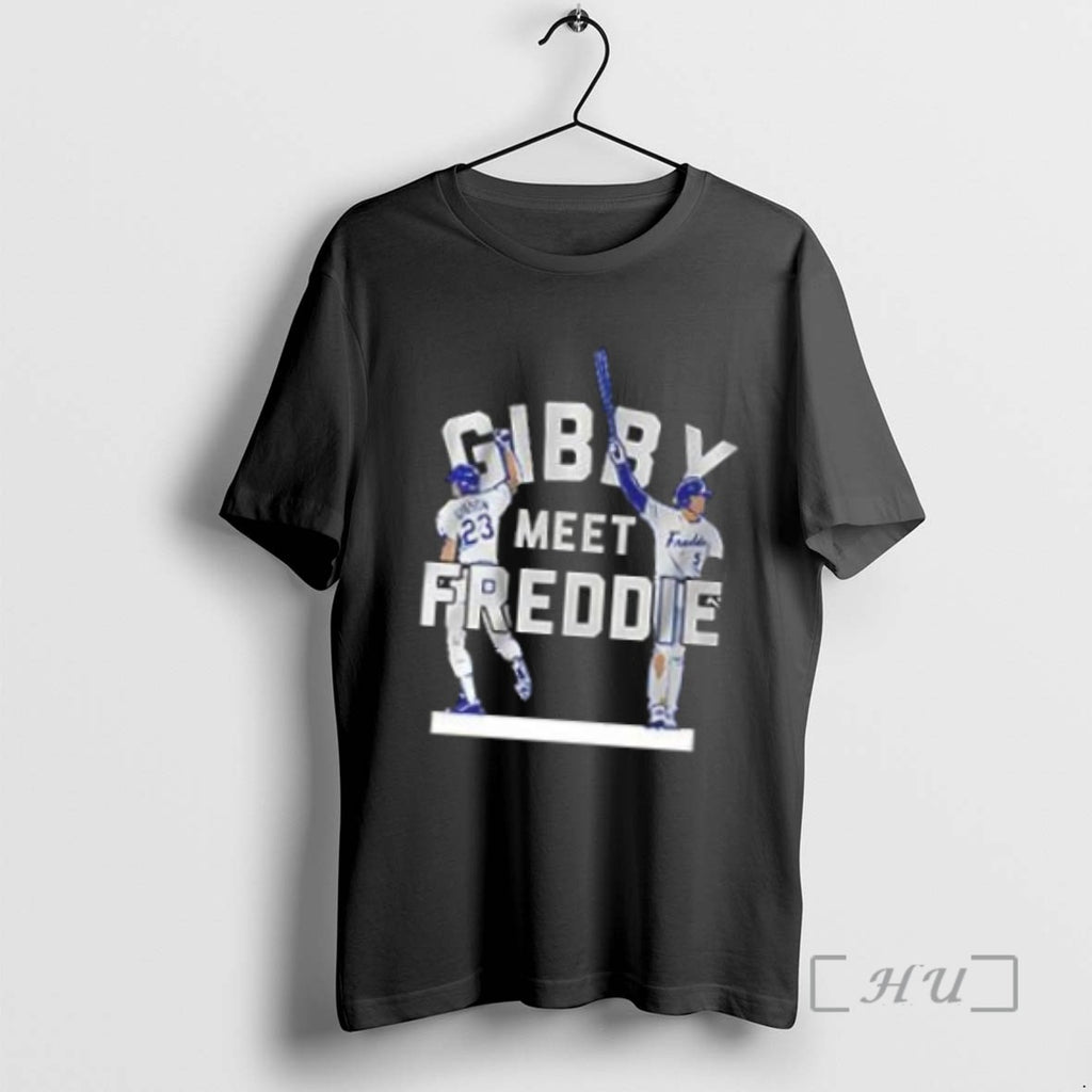 Officials Gibby Meet Freeman And Kirk Gibson La Dodgers Tee Shirt Sweater