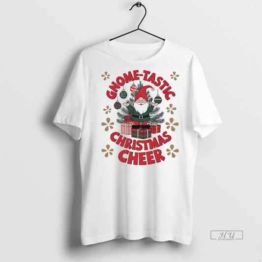 Officials Gnome Tastic Christmas Cheer Gnome Gifts Tree White Graphic Tee Shirt Sweater