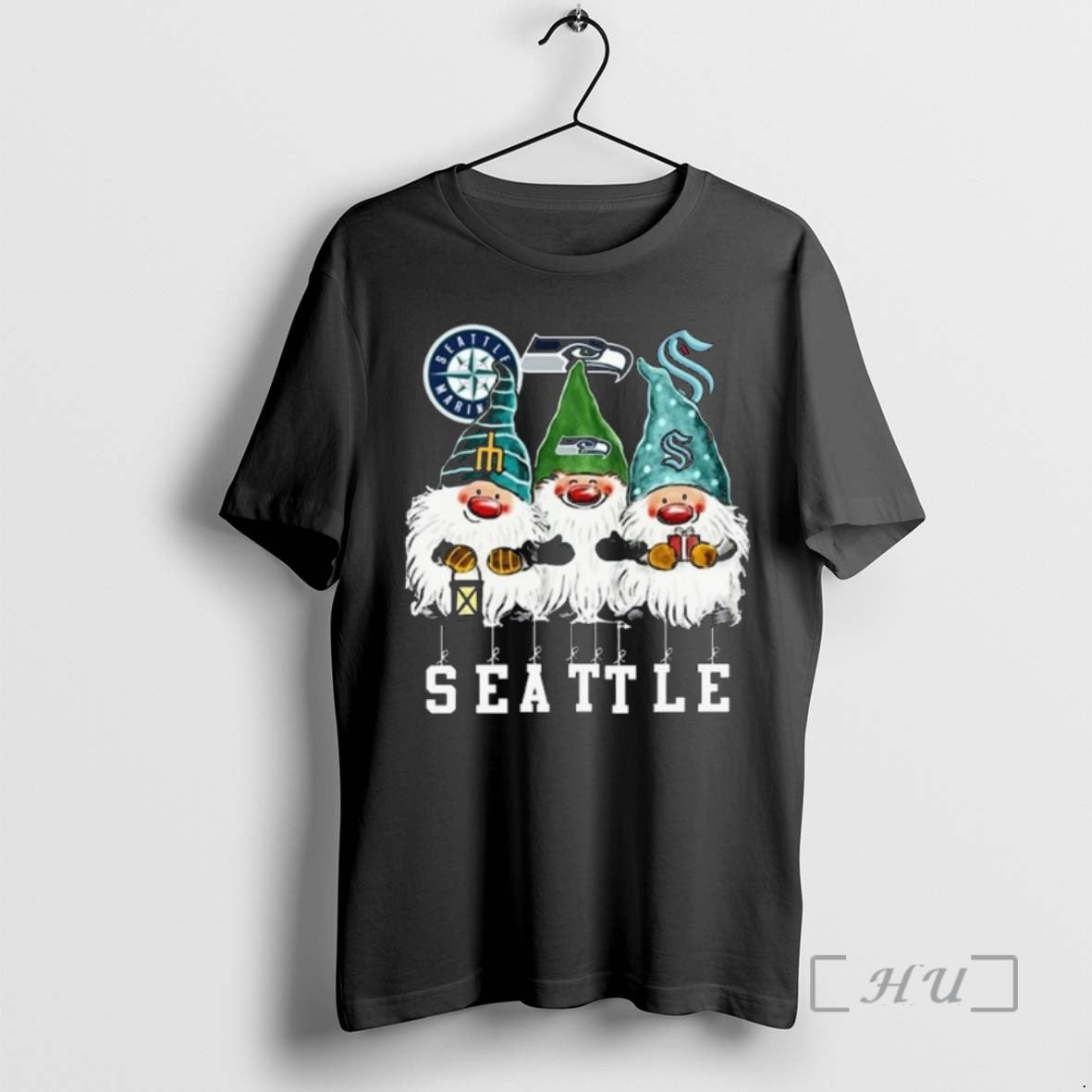 Officials Gnome X Seattle City Sports Team Mariners Seahawks And Kraken Merry Christmas 2025 Premium
