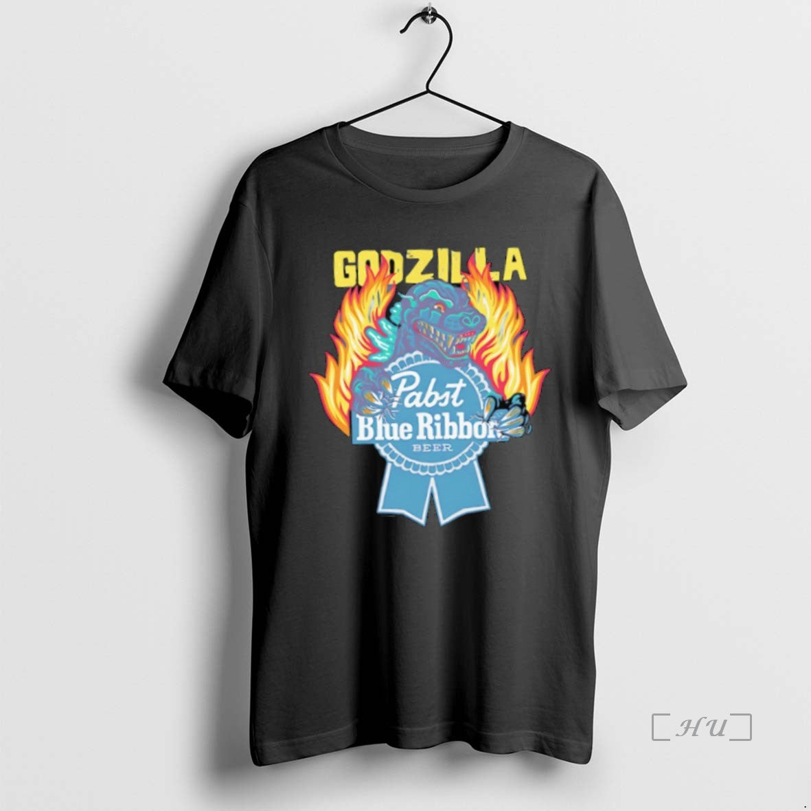 Officials Godzilla Pabst Blue Ribbon Beer Logo T Shirt Sweater