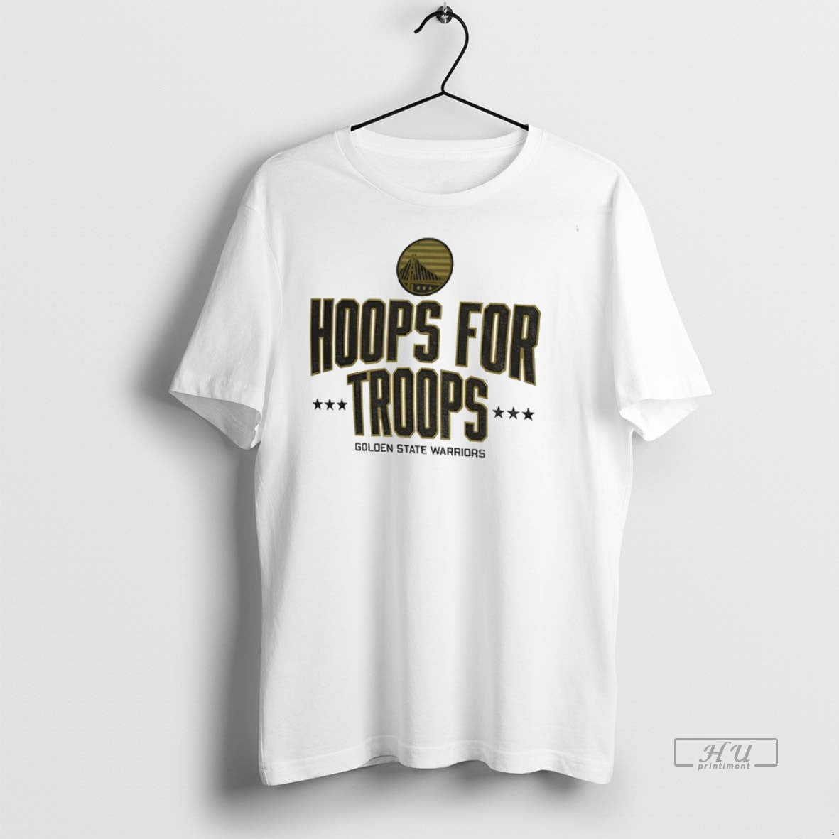 Officials Golden State Warriors Basketball Nba Hoops For Troops Logo Premium Tee Shirt Sweater